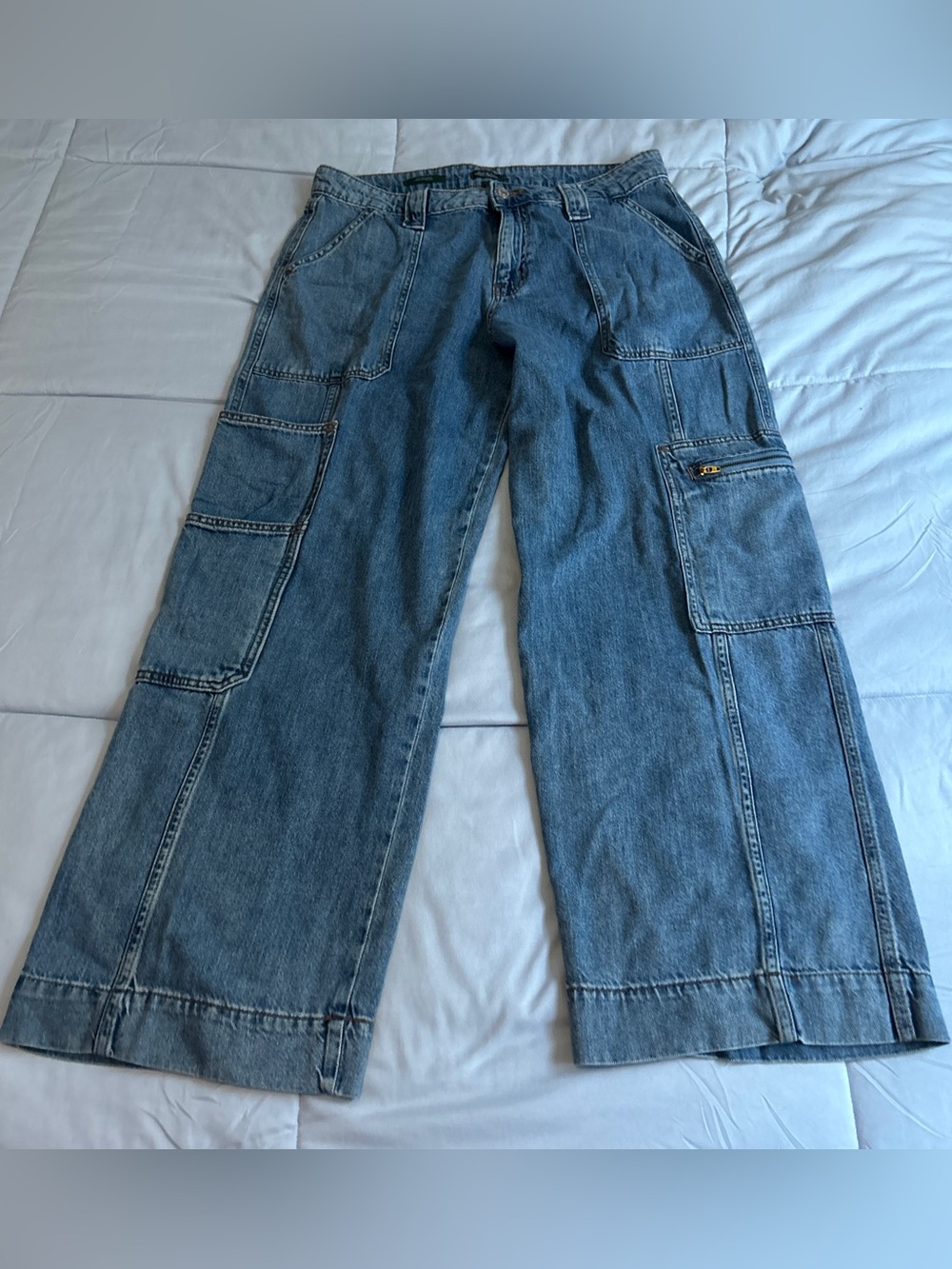Wild Fable High Rise Cargo Utility Classic Wide leg denim Pants Women’s 12/R